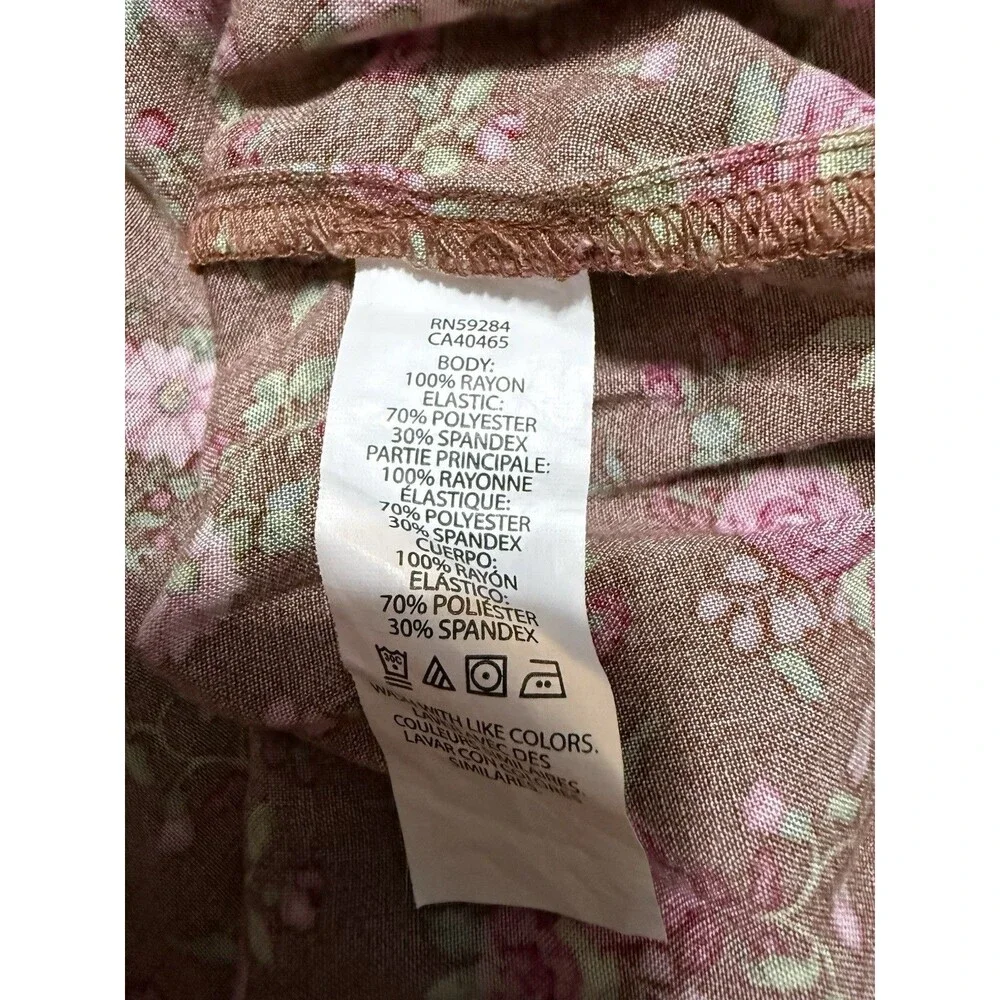The Childrens Place Floral Smocked Dress Girls Size 5T Brown Pink - Picture 4 of 4